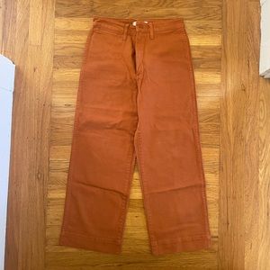 Madewell Slim Wide Leg Crop, size 28, burnt orange